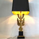 Empire style brass eagle table lamp by Lusterie Deknudt, 1970s