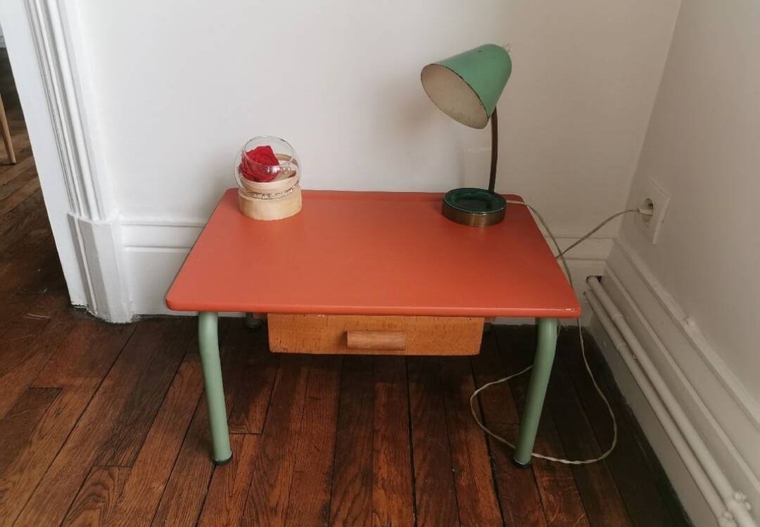 old school desk 3-6 years old Vintage bedside table