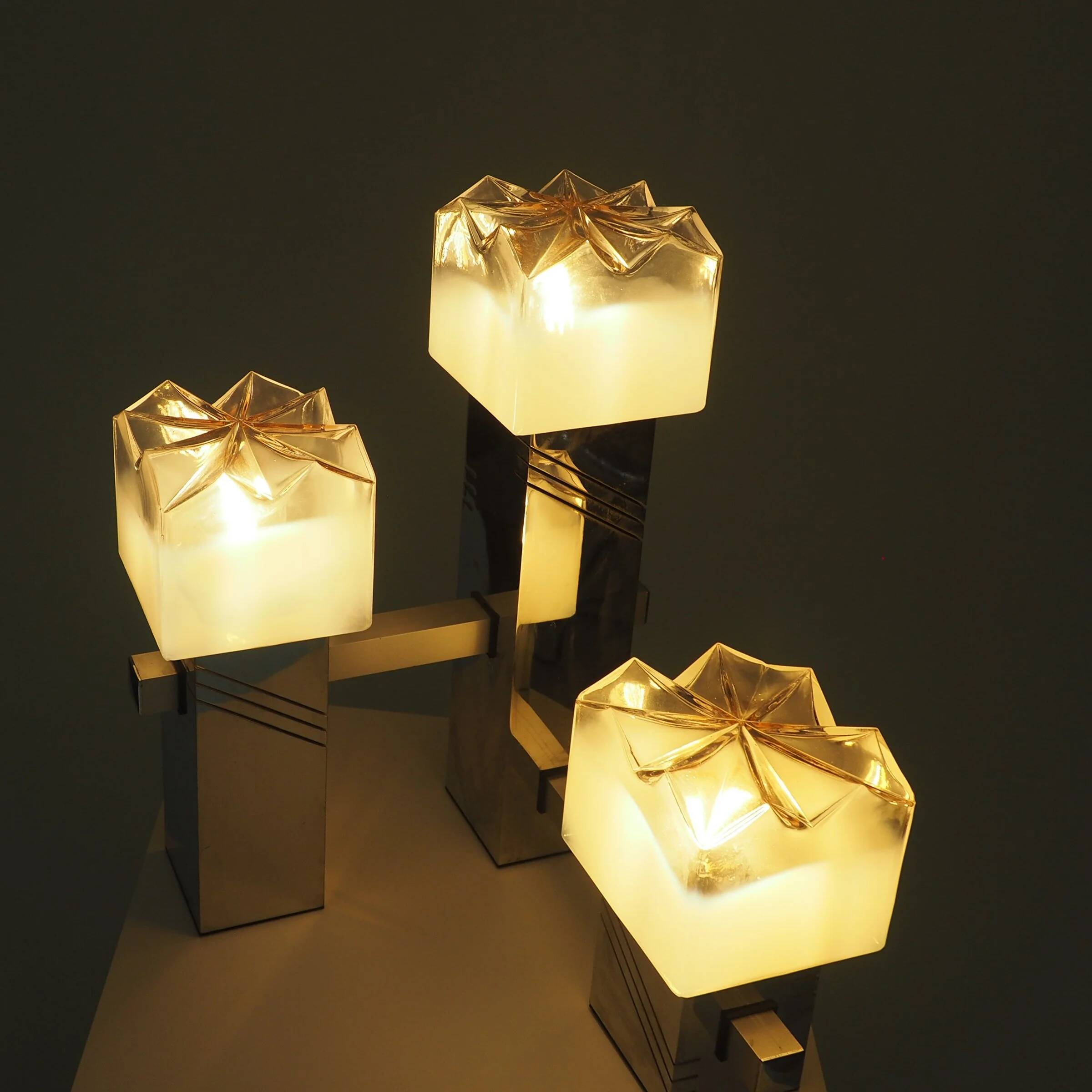Table lamp with Murano glass shades by Gaetano Sciolari