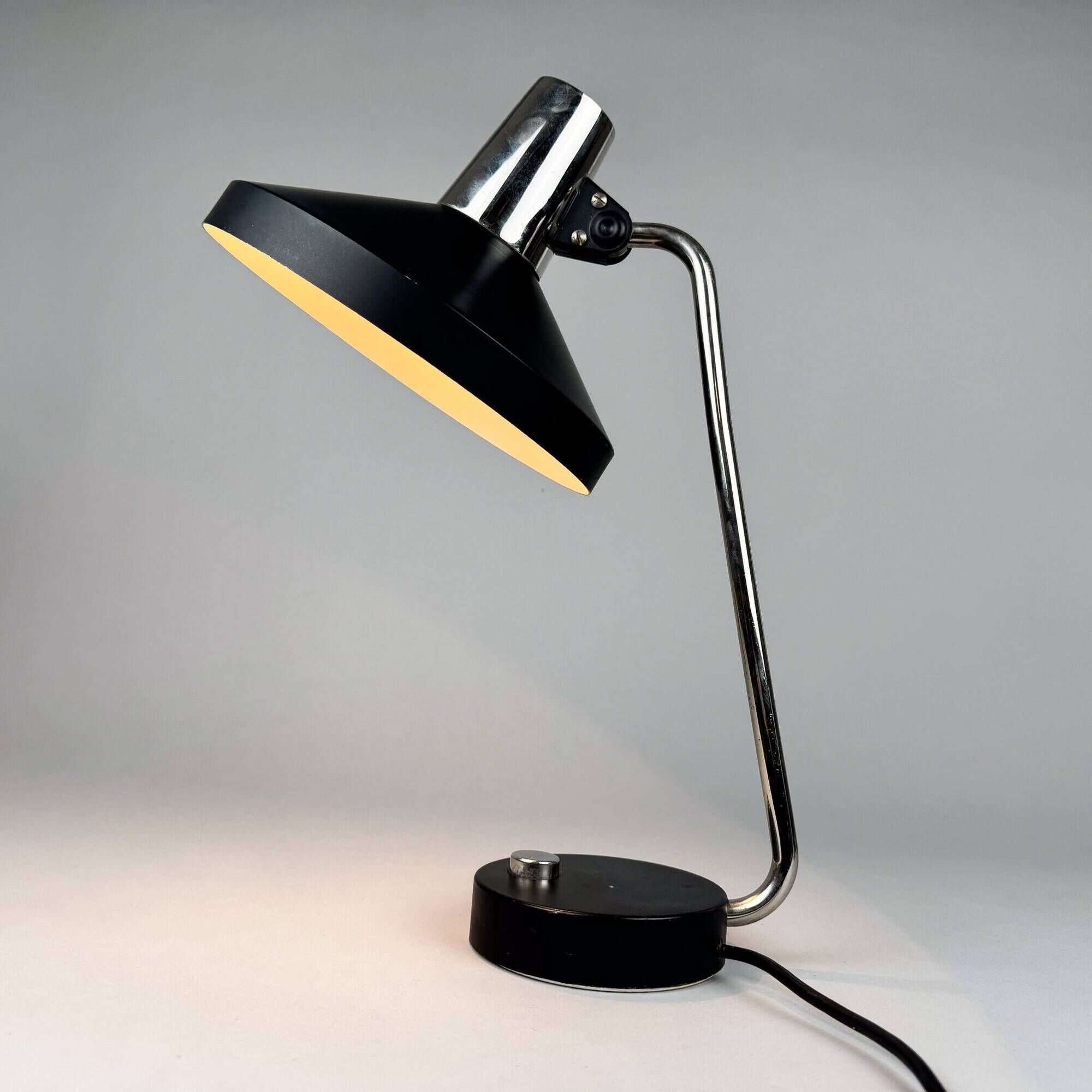 Mid Century Chrome & Metal Adjustable Table Lamp, 1970s