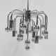 Suspension Spoutnik vintage avec 9 points lumineux et 16 globes chromés