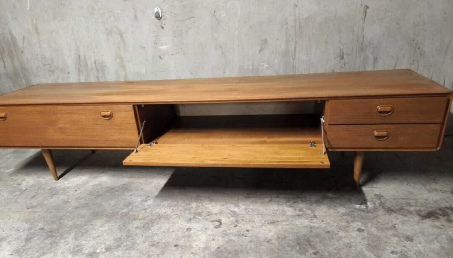 Vintage Scandinavian teak sideboards from the 1970s.