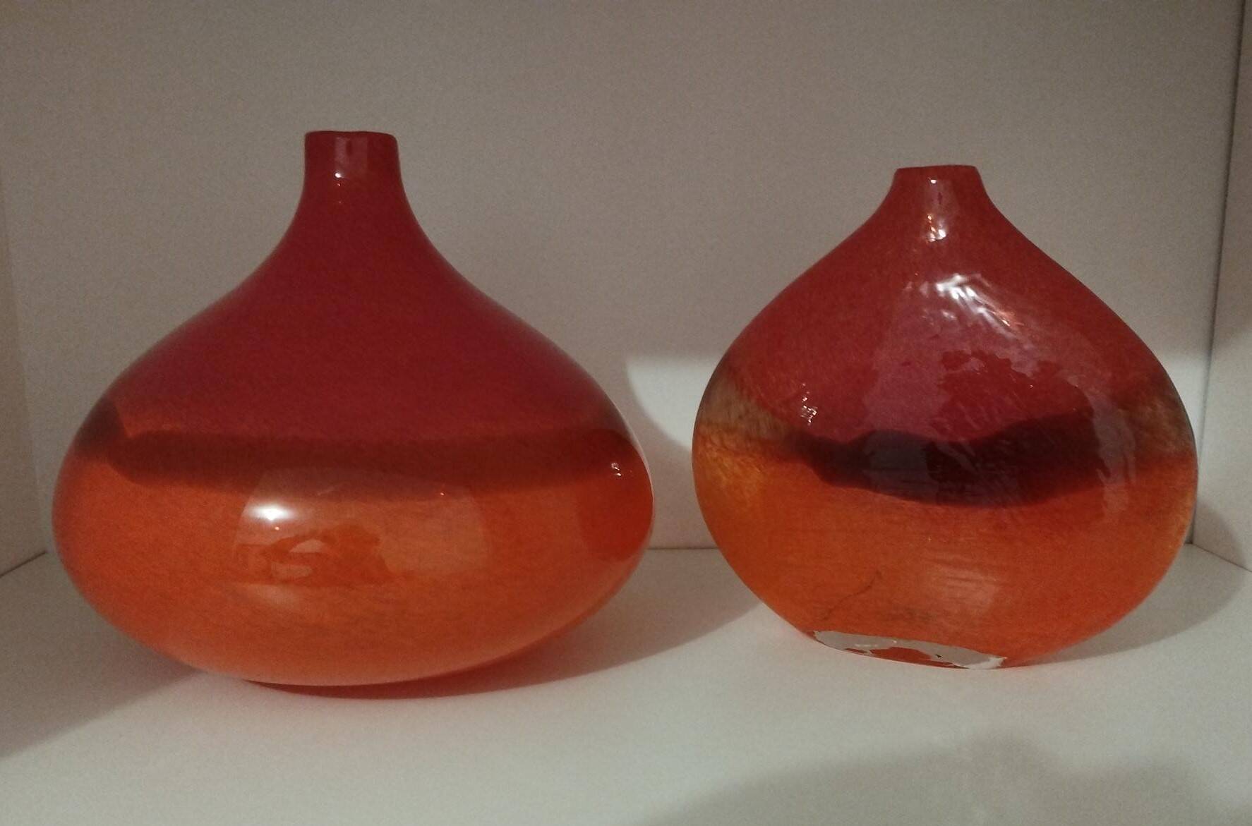 Pair or 2 glass paste vases from the 80s vintage.