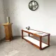 Italian modernist shelf in teak and Carrara marble, 1950s