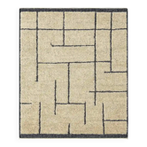 Tapis berbère écru laine lignes structurées