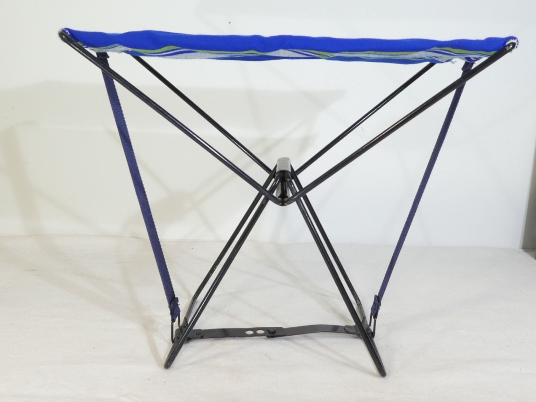 Vintage 190s folding camping stool with clutch