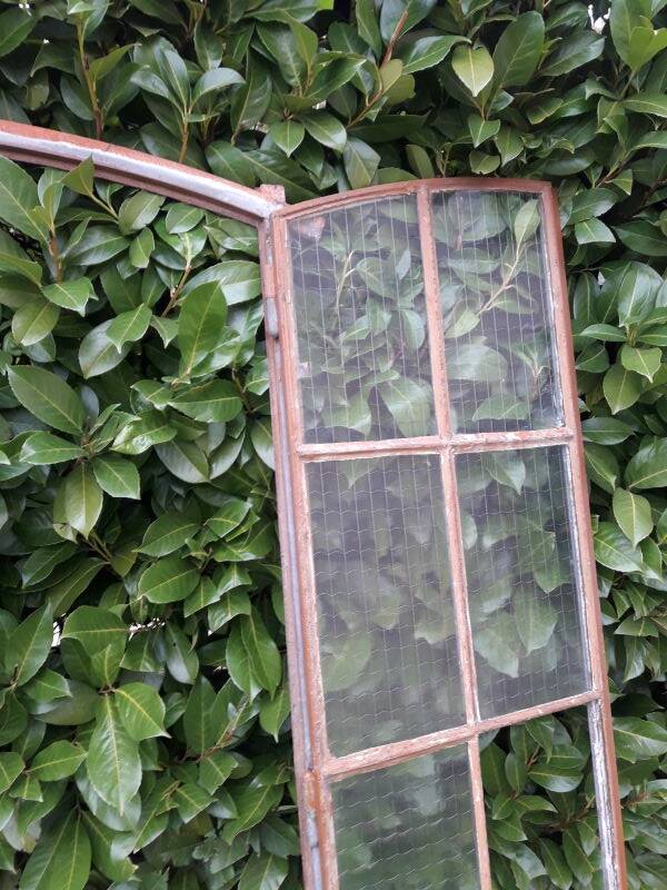 Window L107xH174 industrial curved metal glass roof frame reinforced glass