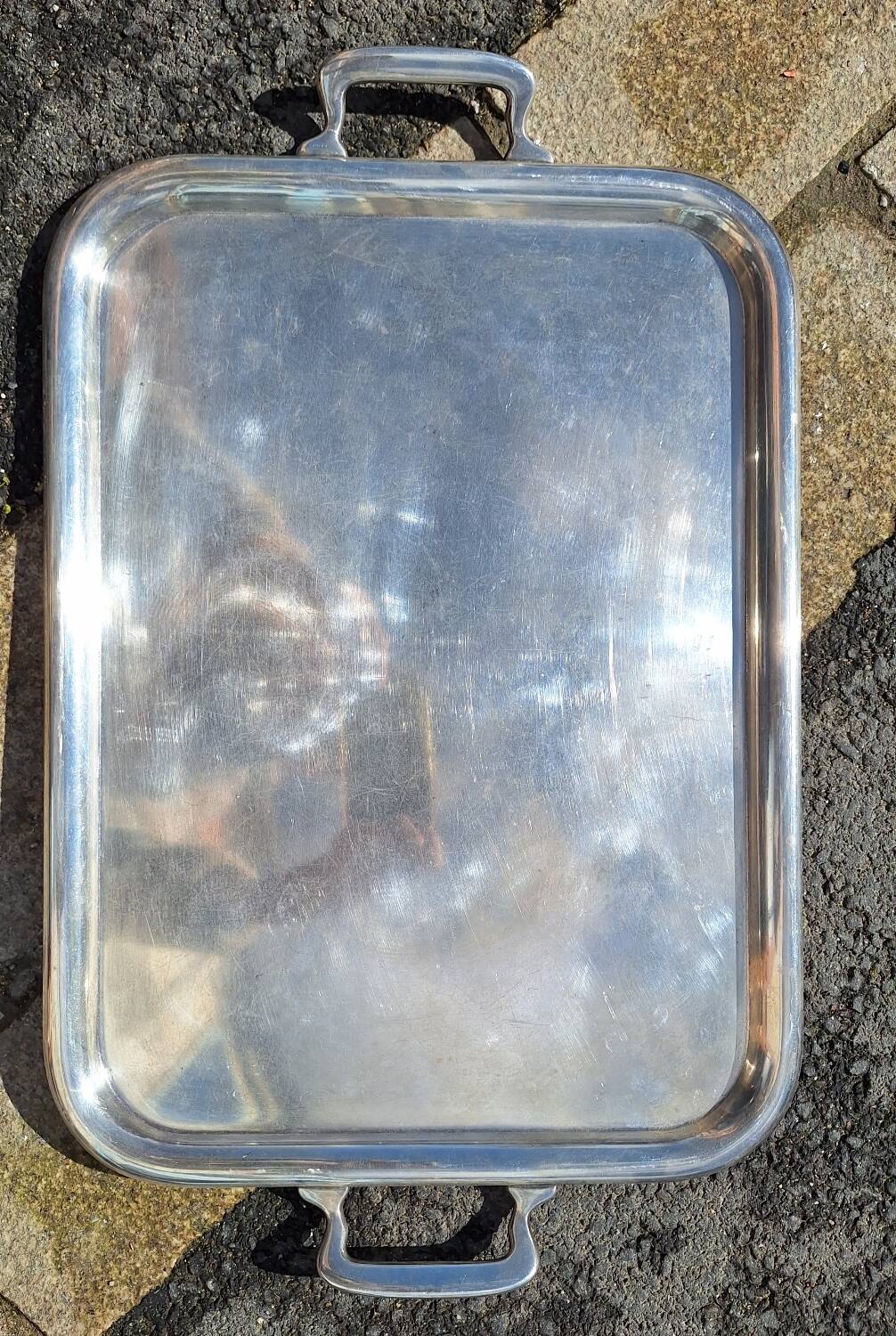 Silver-plated metal tray, US Navy