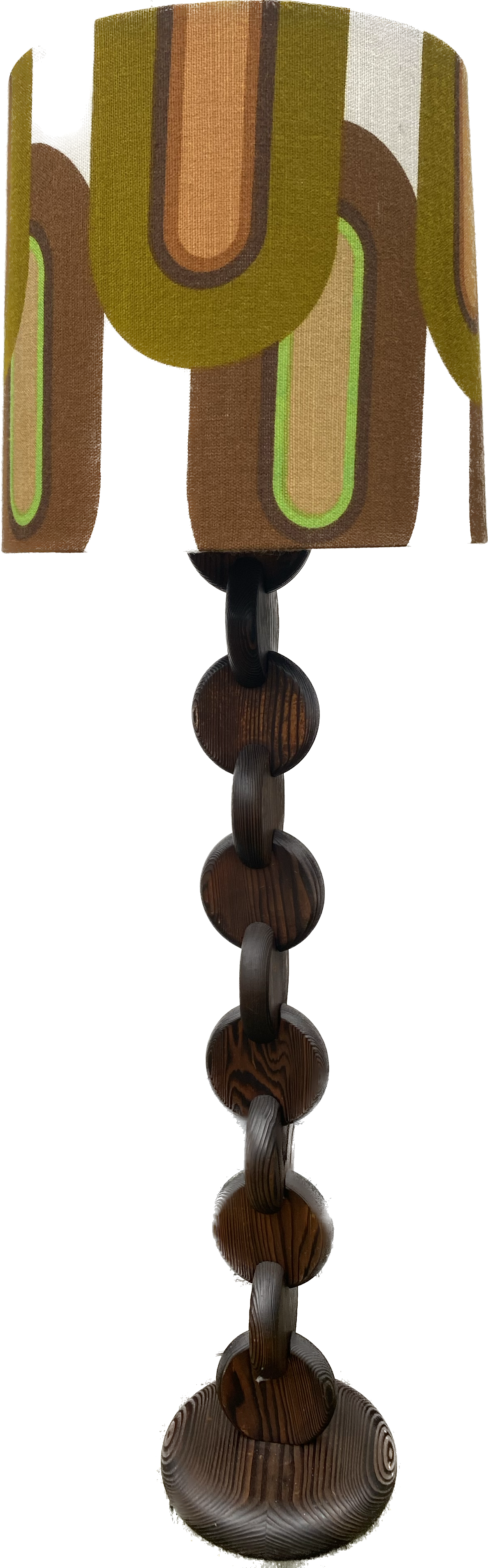 Brutalist Carved Wood Floor Lamp
