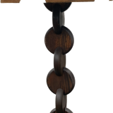 Brutalist Carved Wood Floor Lamp