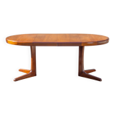 Baumann table with 2 extensions, round table, wooden table with star base, dining table