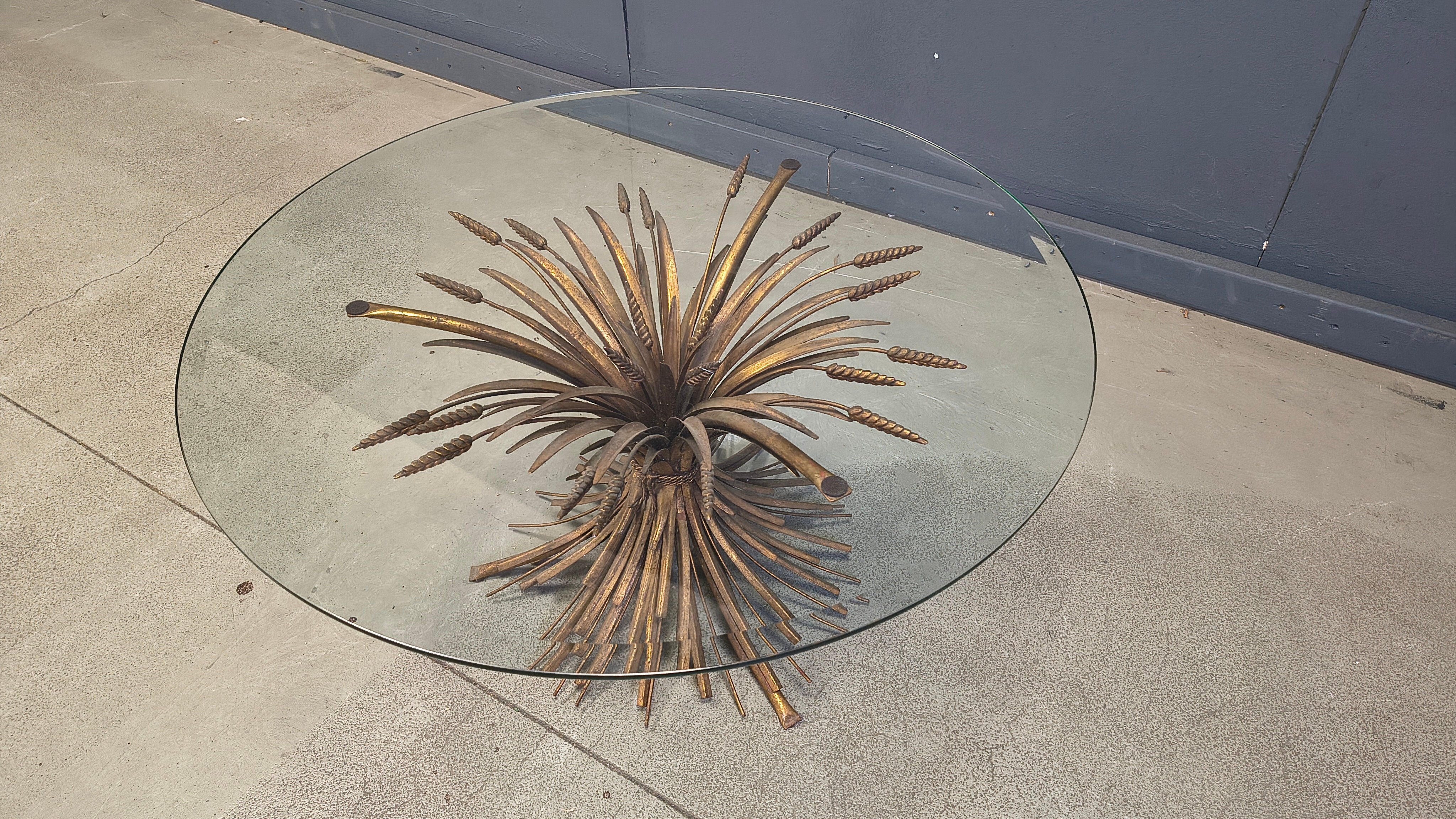 Vintage sheaf of wheat Coco Chanel coffee table, 1960s