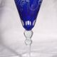 Cobalt blue patterned stem glass and frosted glass, 10x24cm