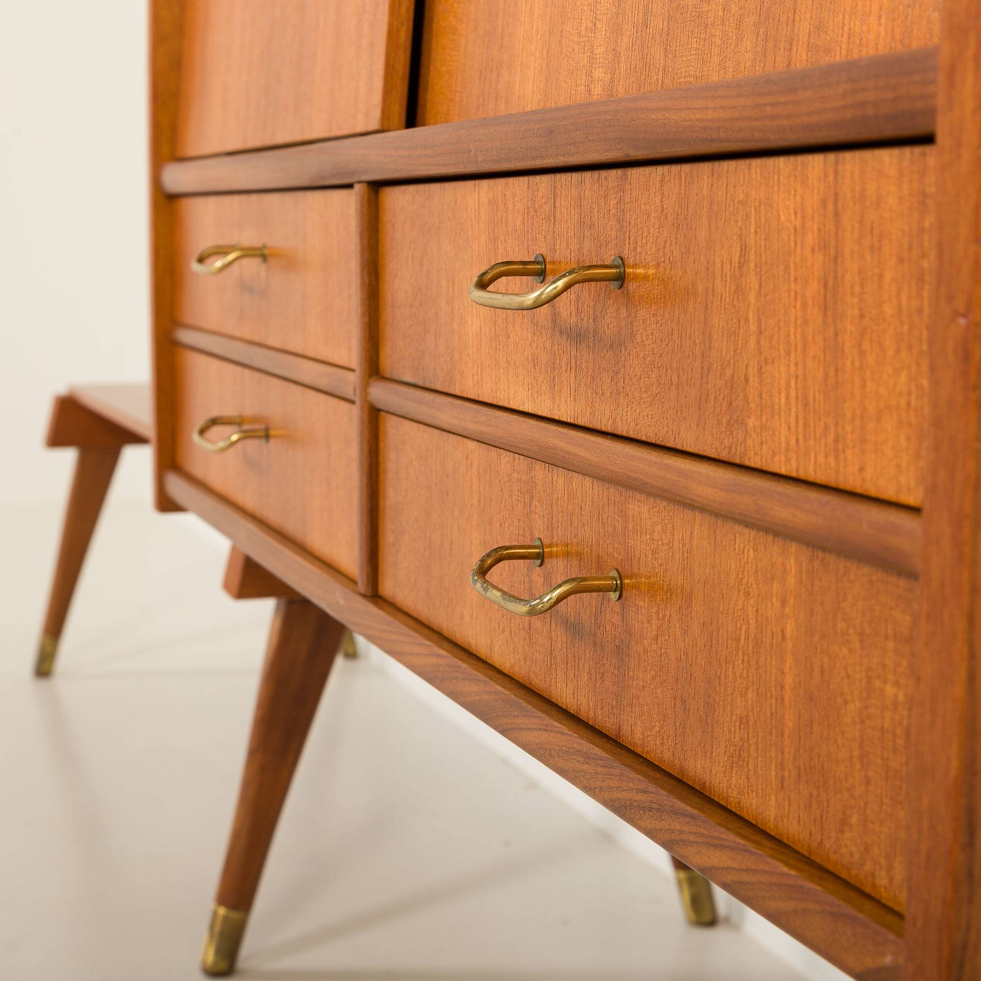 Scandinavian free standing teak wall unit, Norway 1960s.