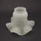 French vintage white opaque glass replacement shade with frilled edge.