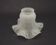 French vintage white opaque glass replacement shade with frilled edge.