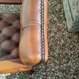 Chesterfield desk chair in antique leather