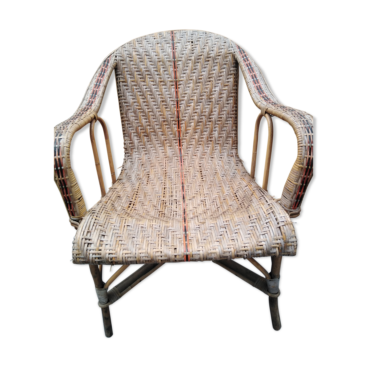 50s wicker rattan chair