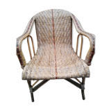 50s wicker rattan chair