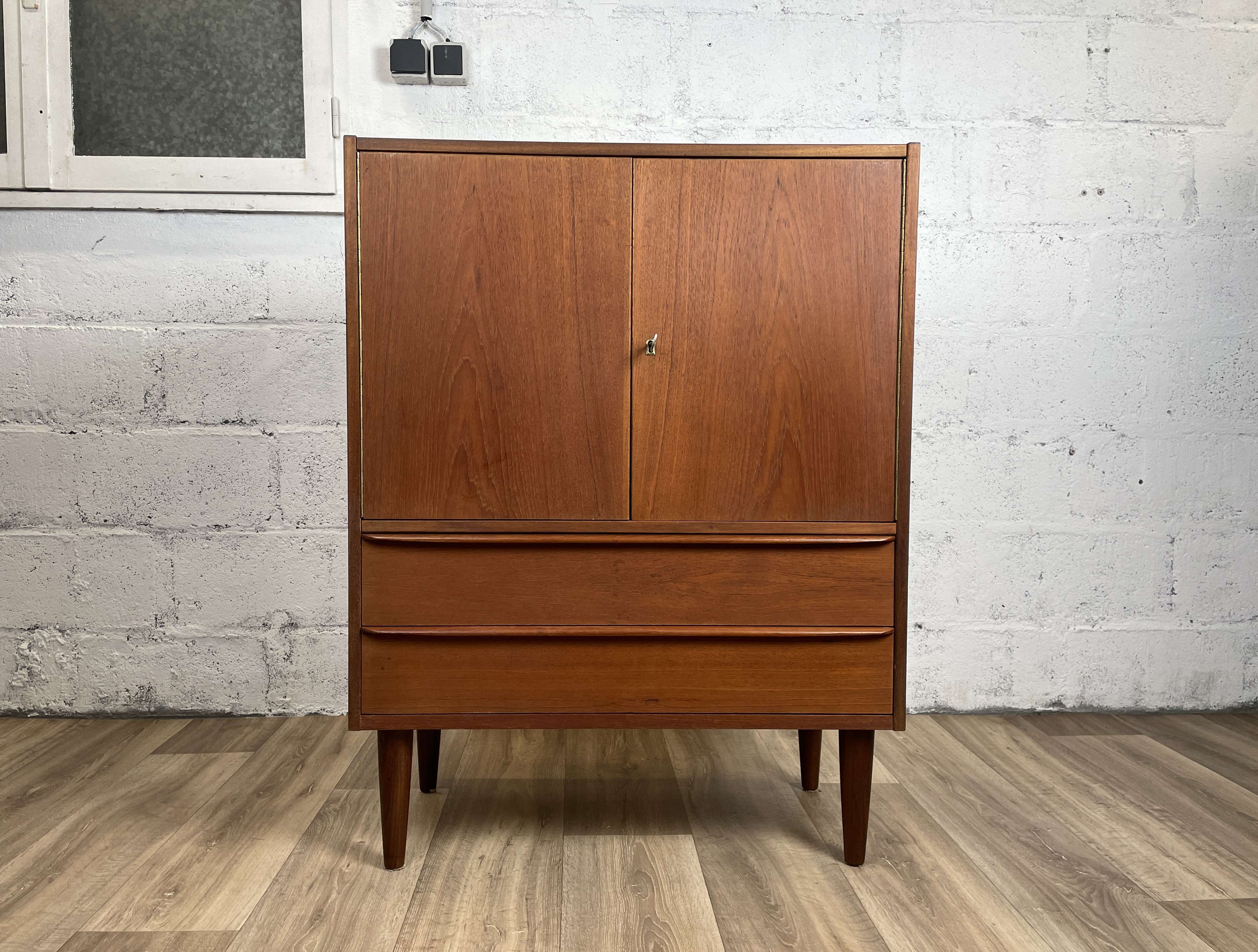 Vintage Scandinavian teak sideboard, 60s
