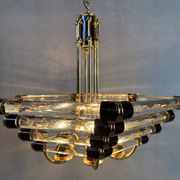 Vintage Bakalowits & Sohne black/gold hexagon chandelier