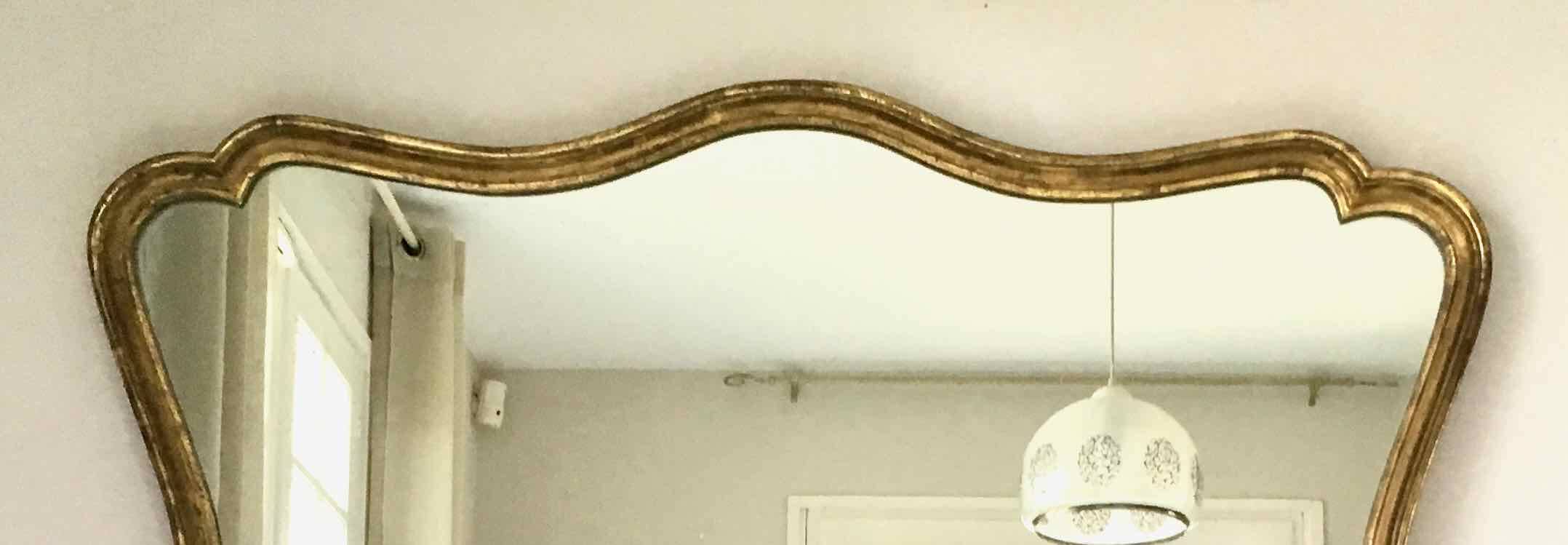 Large old gilded leaf mirror 131x76