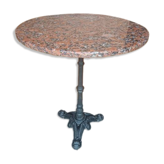 Table bistrot, guéridon en marbre et fonte