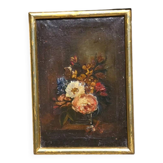 Colorful Flower Bouquet Oil on Canvas Still LIfe