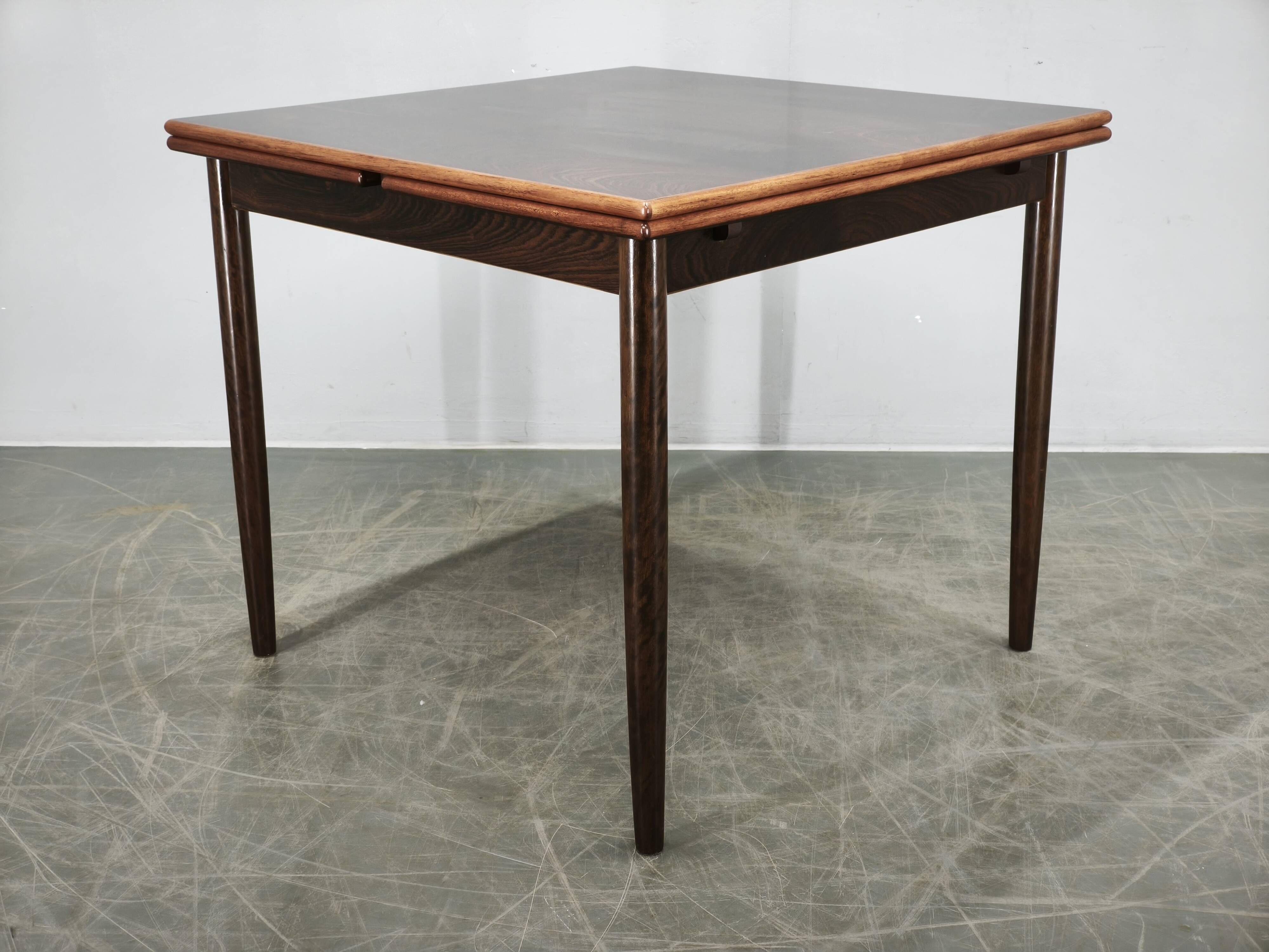 Danish Rosewood Extendable Dining Table, Mid-Century Modern, 1960s