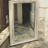 Old white mirror patinated 90x119cm