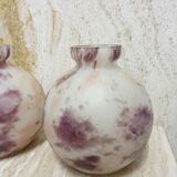 Paire de vases en verre multicouche Delatte Nancy