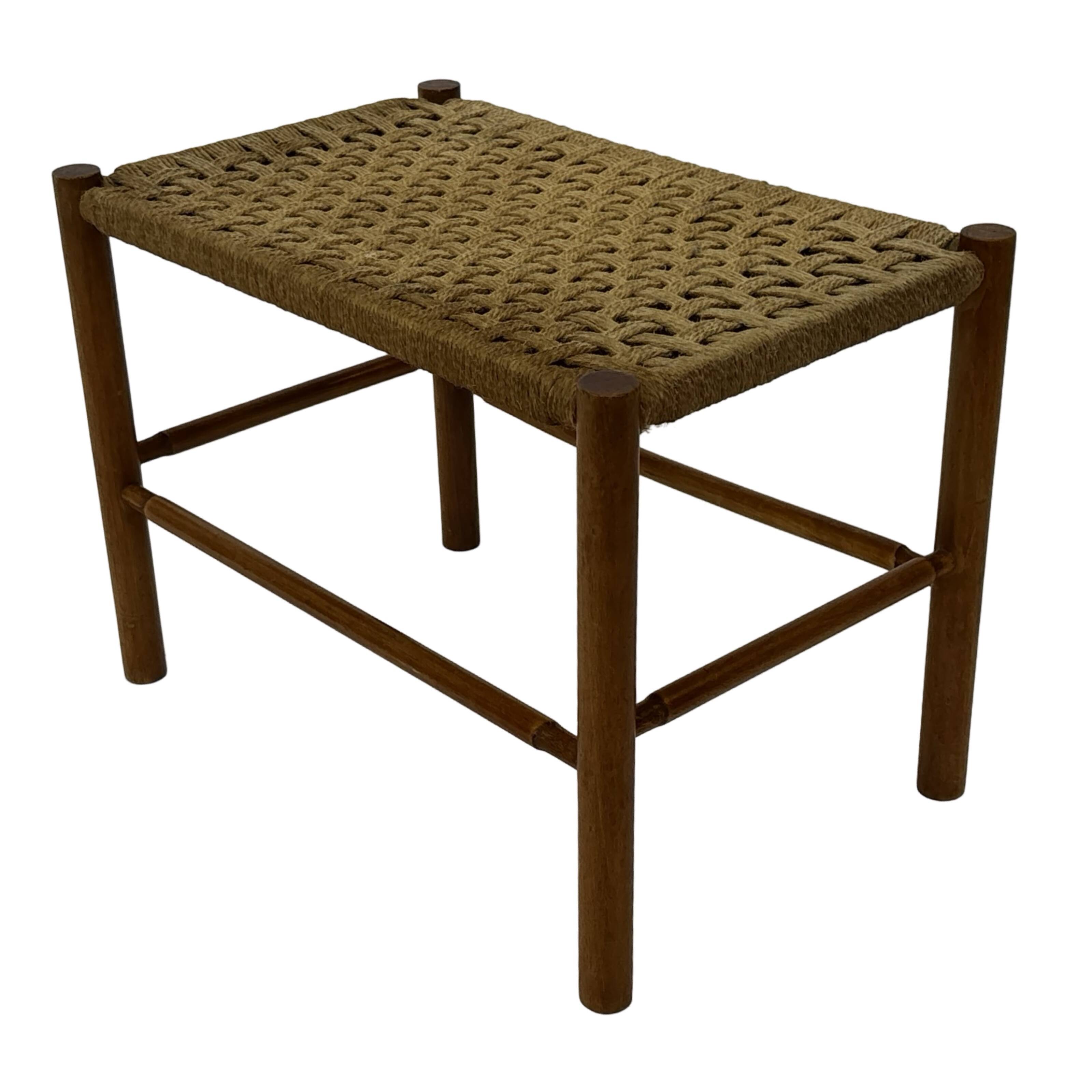 Vintage Stool Danish Papercord Rope small Stool Mid Century