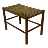 Vintage Stool Danish Papercord Rope small Stool Mid Century