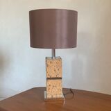 Pied de table vintage chrome et liège seventies