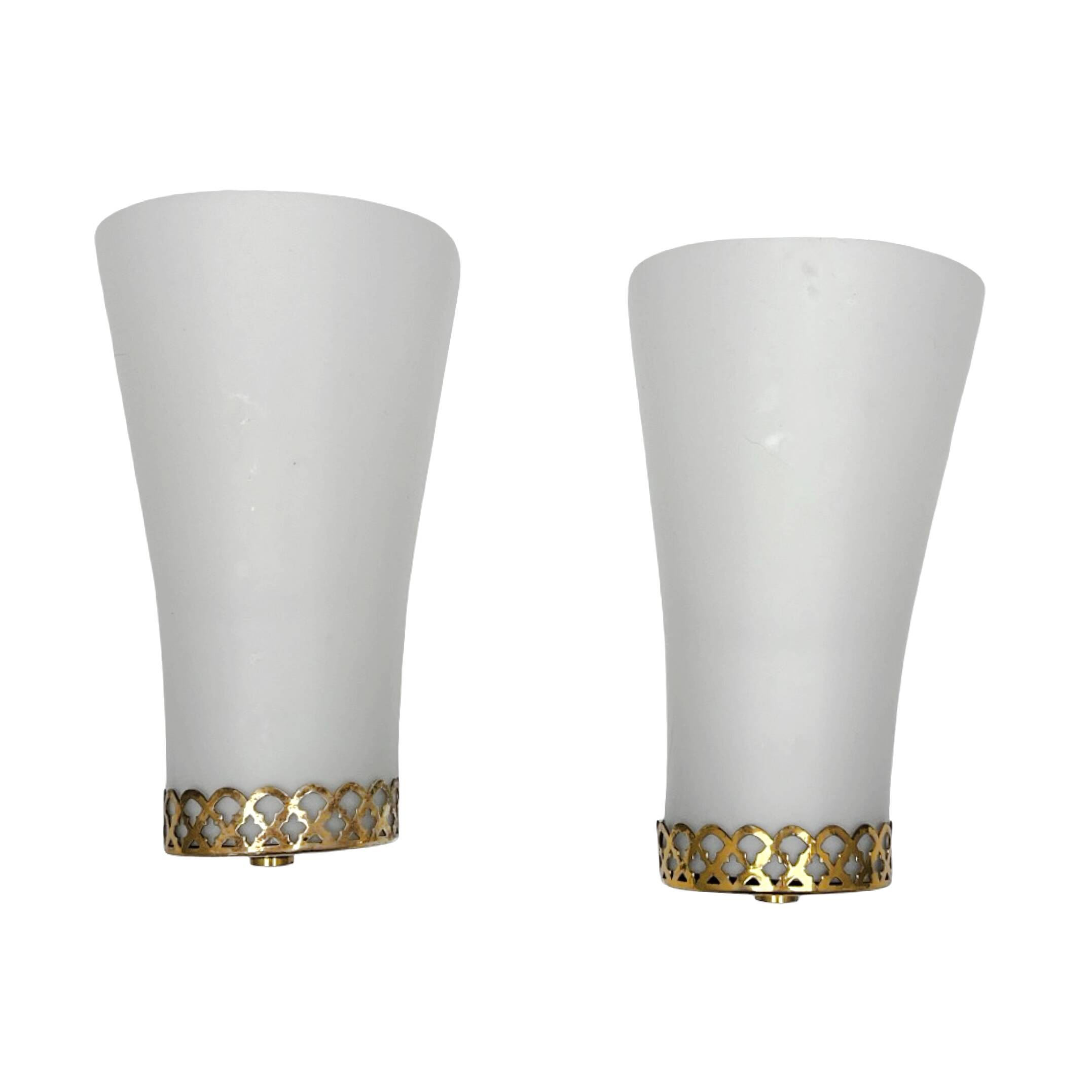 Pair of Doria Leuchten wall lamps, Hollywood Regency, Germany, 1970s.