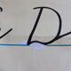 School and pedagogic poster, calligraphy, alphabet, writing method, classic letter 2, on linen, vintage 1960
