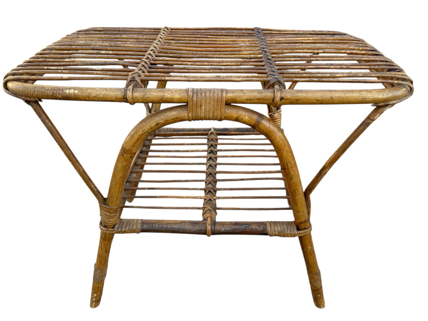 Rattan coffee table in the style of Franco Albini, Italy, 1960s