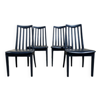 Set Of Four G Plan Dining Chairs Fresco Range In Black Mid Century Furniture