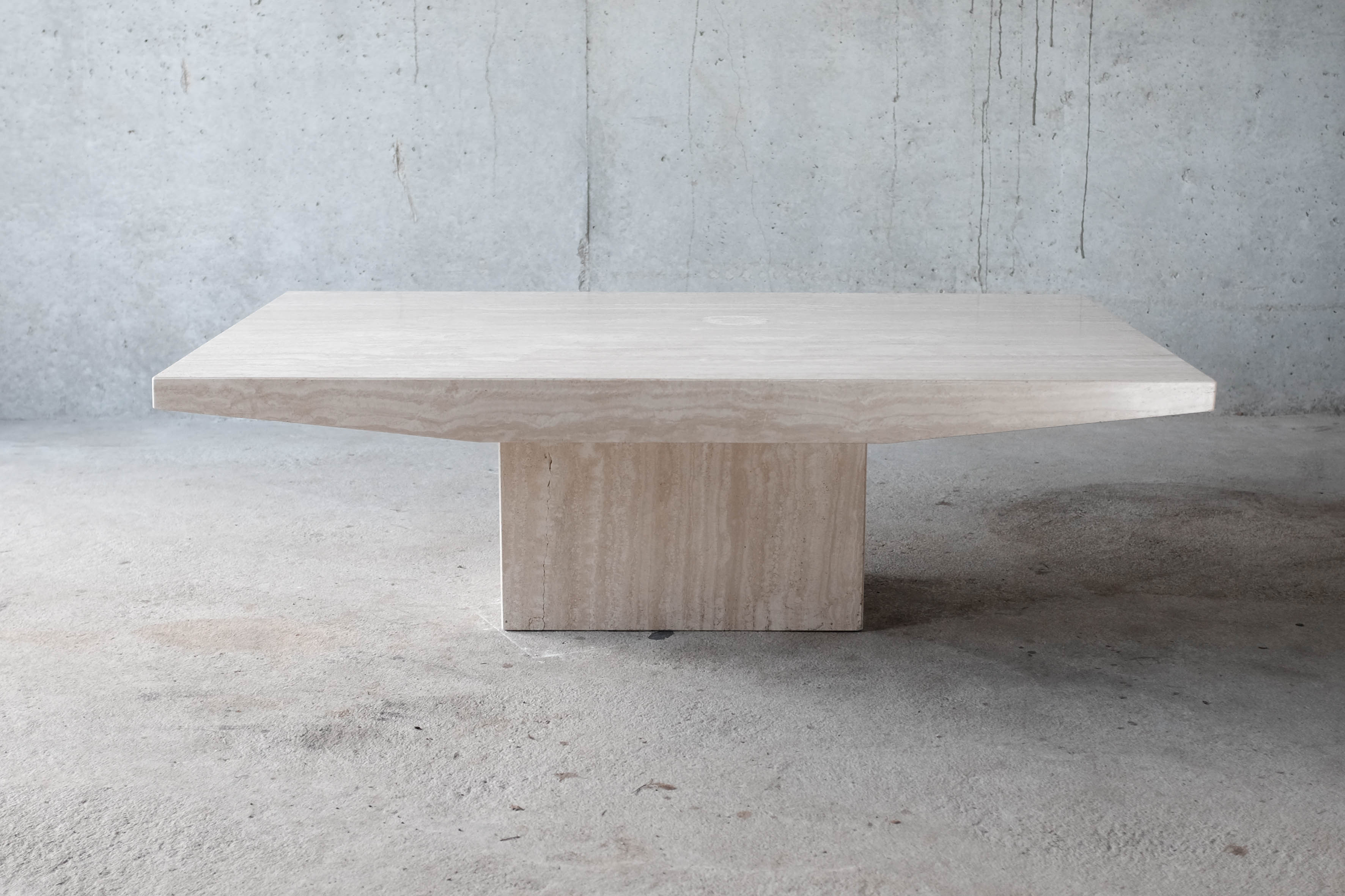 Vintage travertine coffee table, 80s