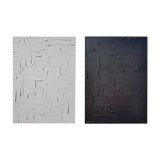 Lot de 2 tableaux abstraits peinture monochrome