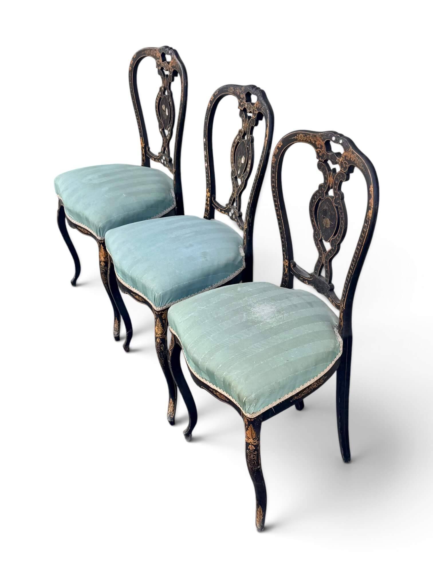 Série de 3 chaises Napoléon III