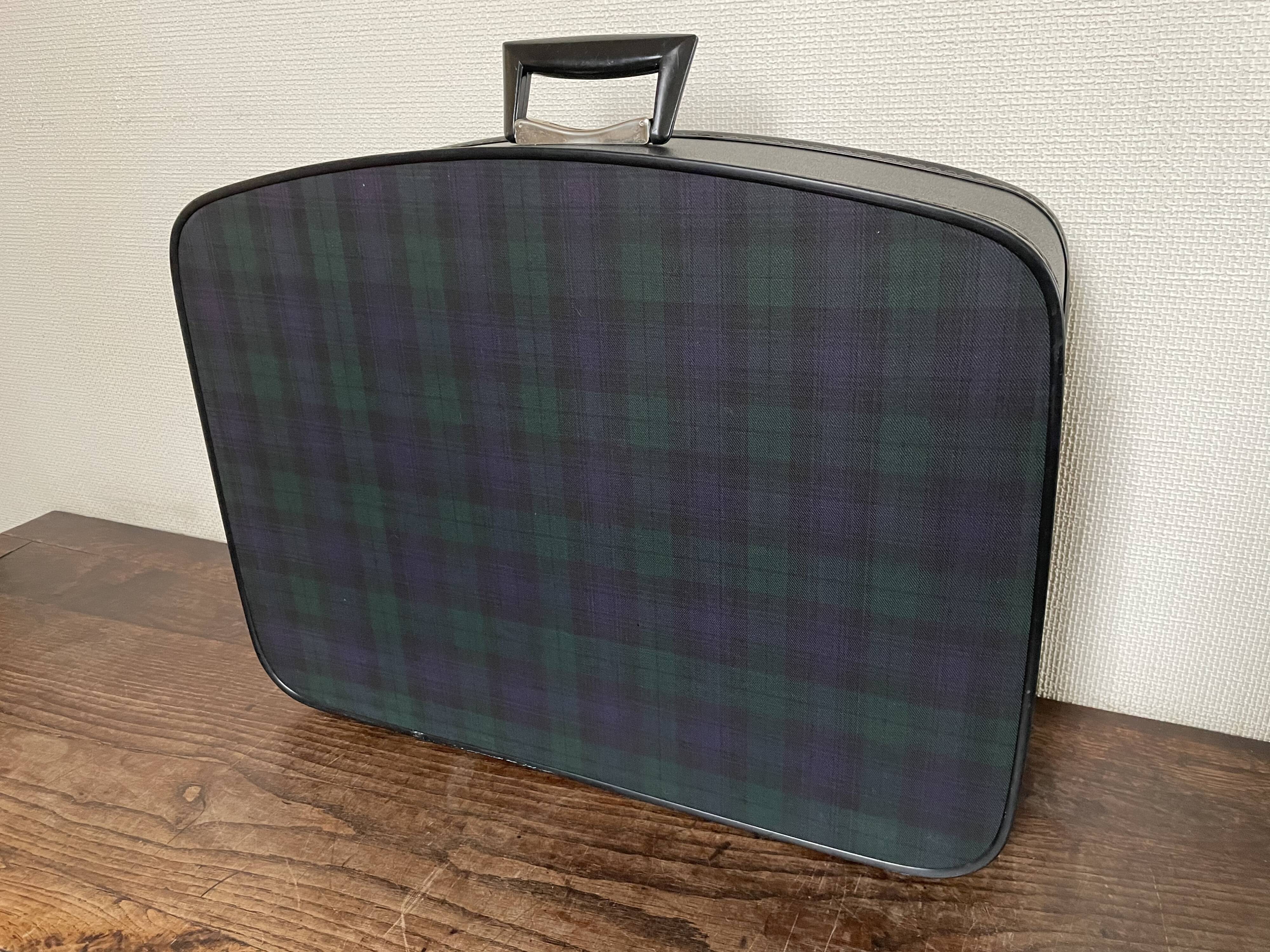 Tartan check suitcase