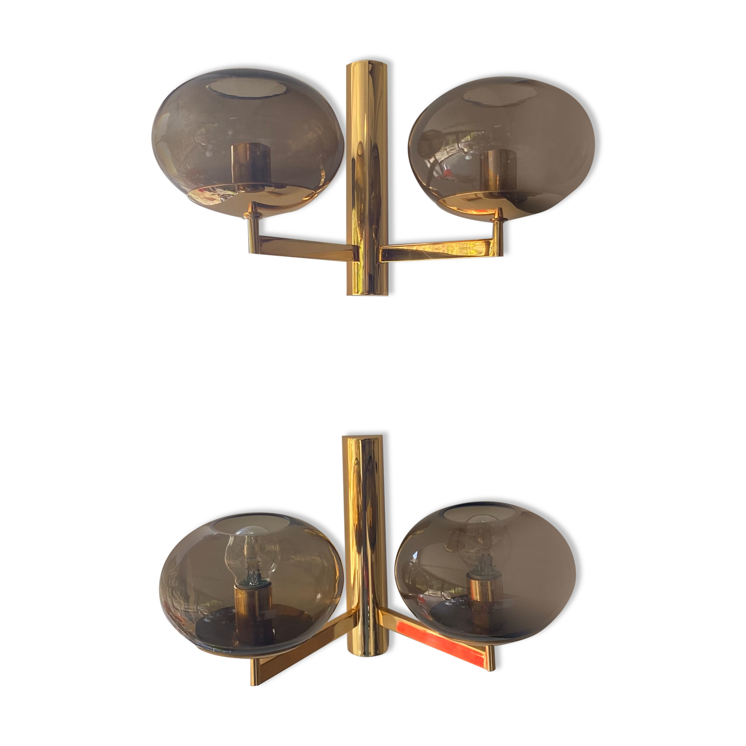 Pair of double wall lamps from Sciolari 1970