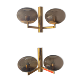 Paire d'appliques double de chez Sciolari 1970