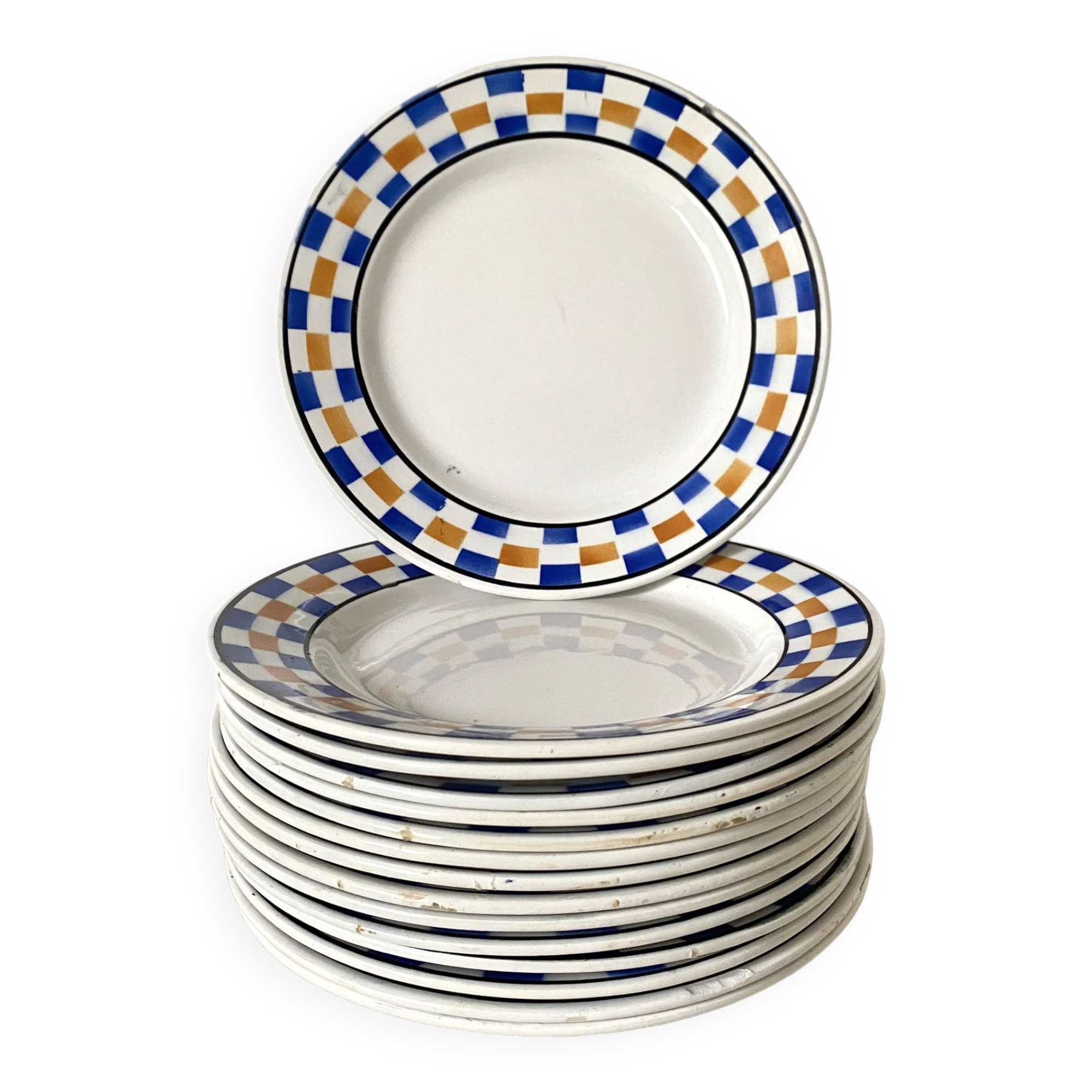 Moulin des Loups flat plates, Honfleur model tiles, 1950s