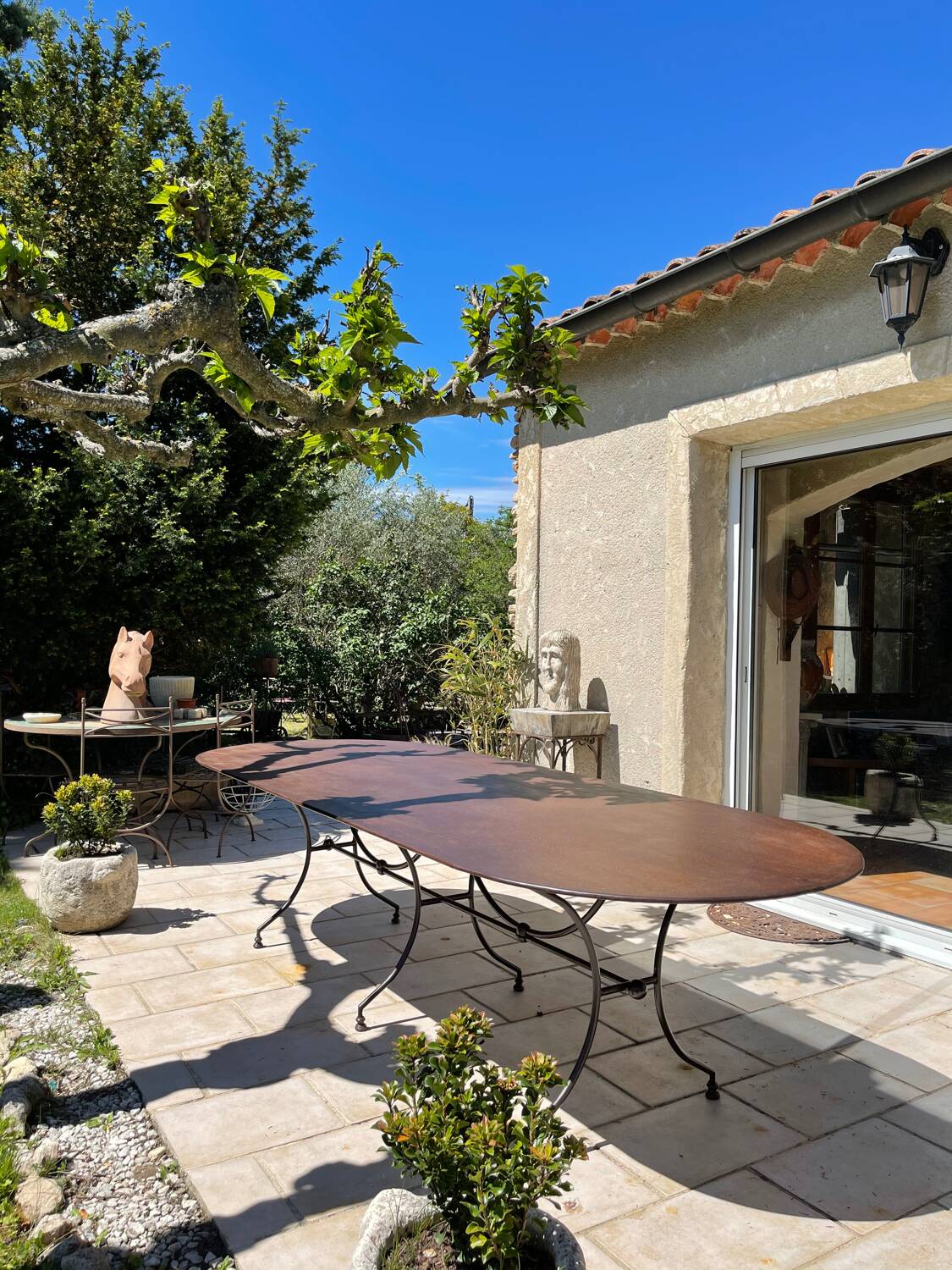 Handcrafted wrought iron garden table 300 cm