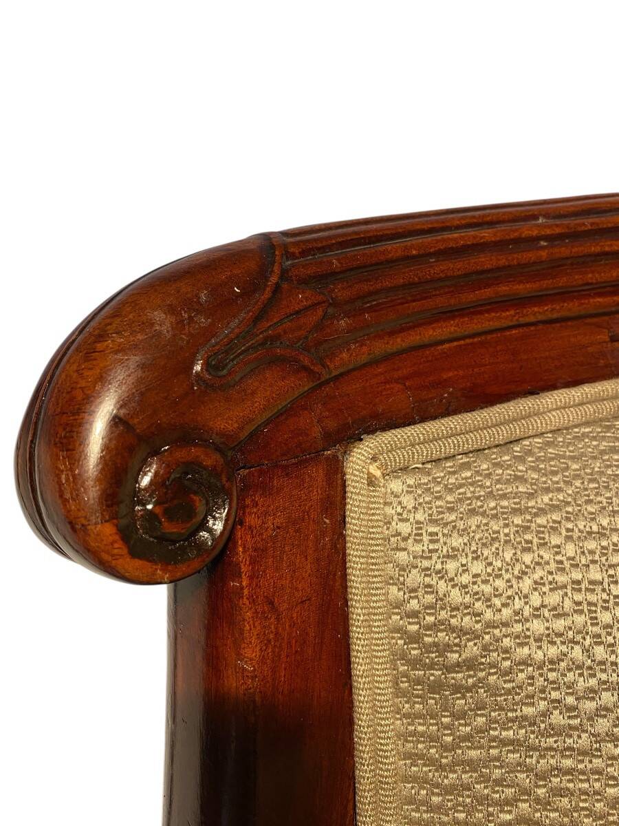 Mahogany bergère chair, stamped, Empire period