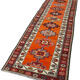 Hand-knotted antique turkish orange runner rug 90 cm x 382 cm