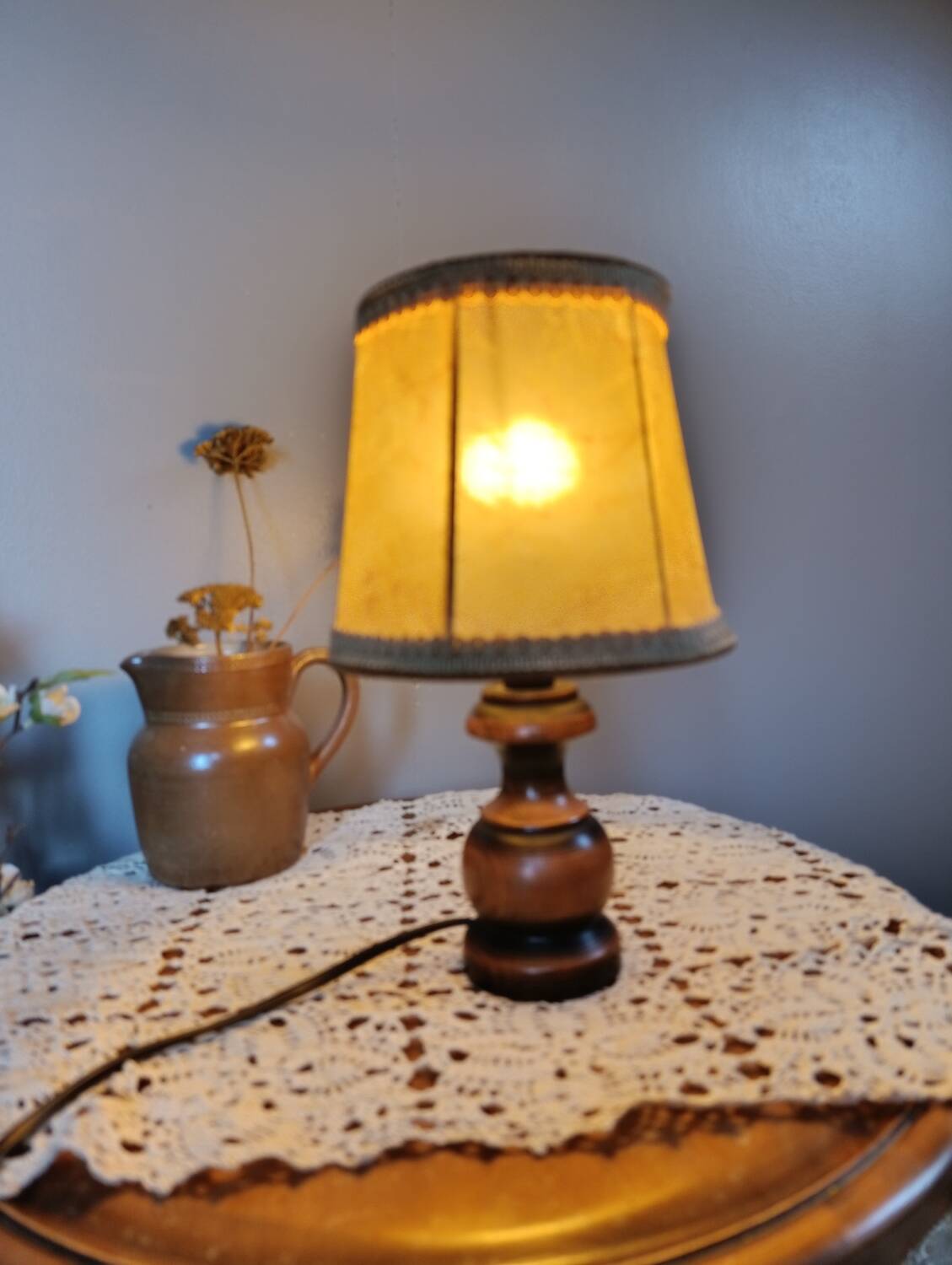 Rustic chic turned wooden bedside lamp haha skin day