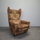 Mid-Century Czechoslovak Plush Wingback Recliner Chair, 1970s
